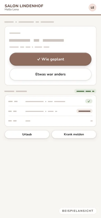 Salonclock: Zeiterfassung